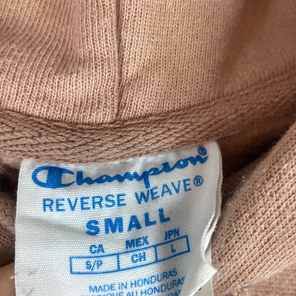 Champion Reverse Weave Hoodie Vintage Logo Dusty pink S - Picture 4 of 5